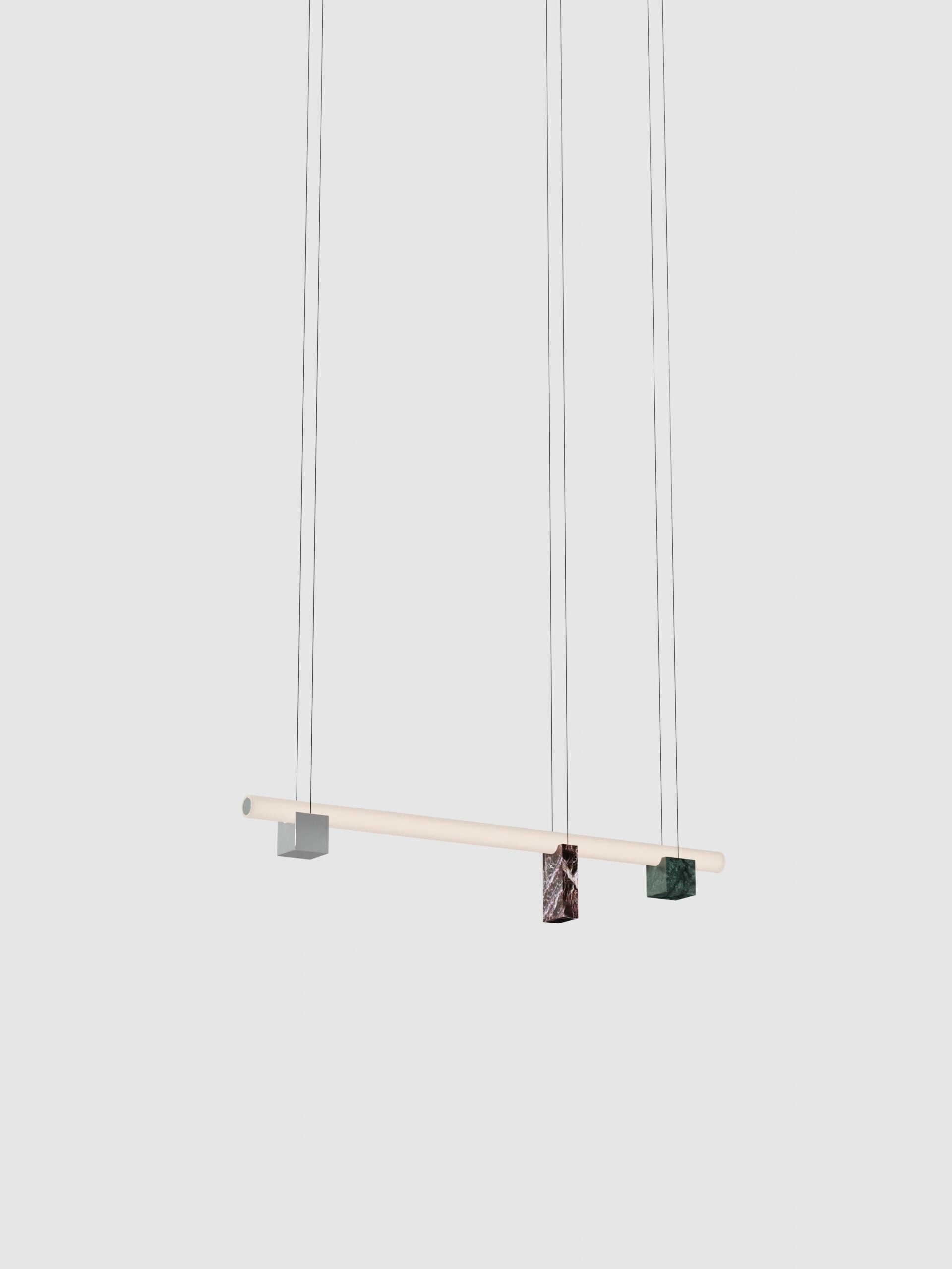 Guatemala Green + Polished Aluminium + Red Levanto