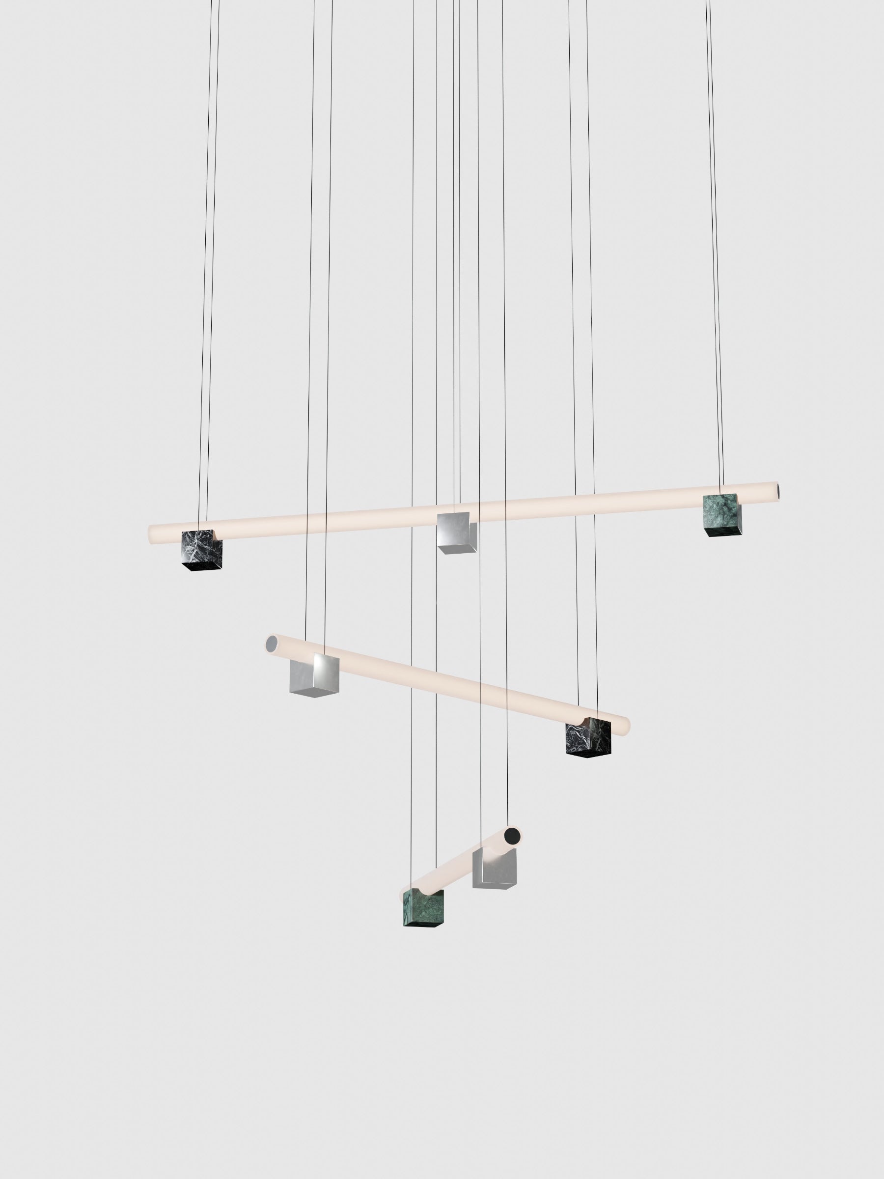 P2- Black Marquina + Guatemala Green + Polished aluminium