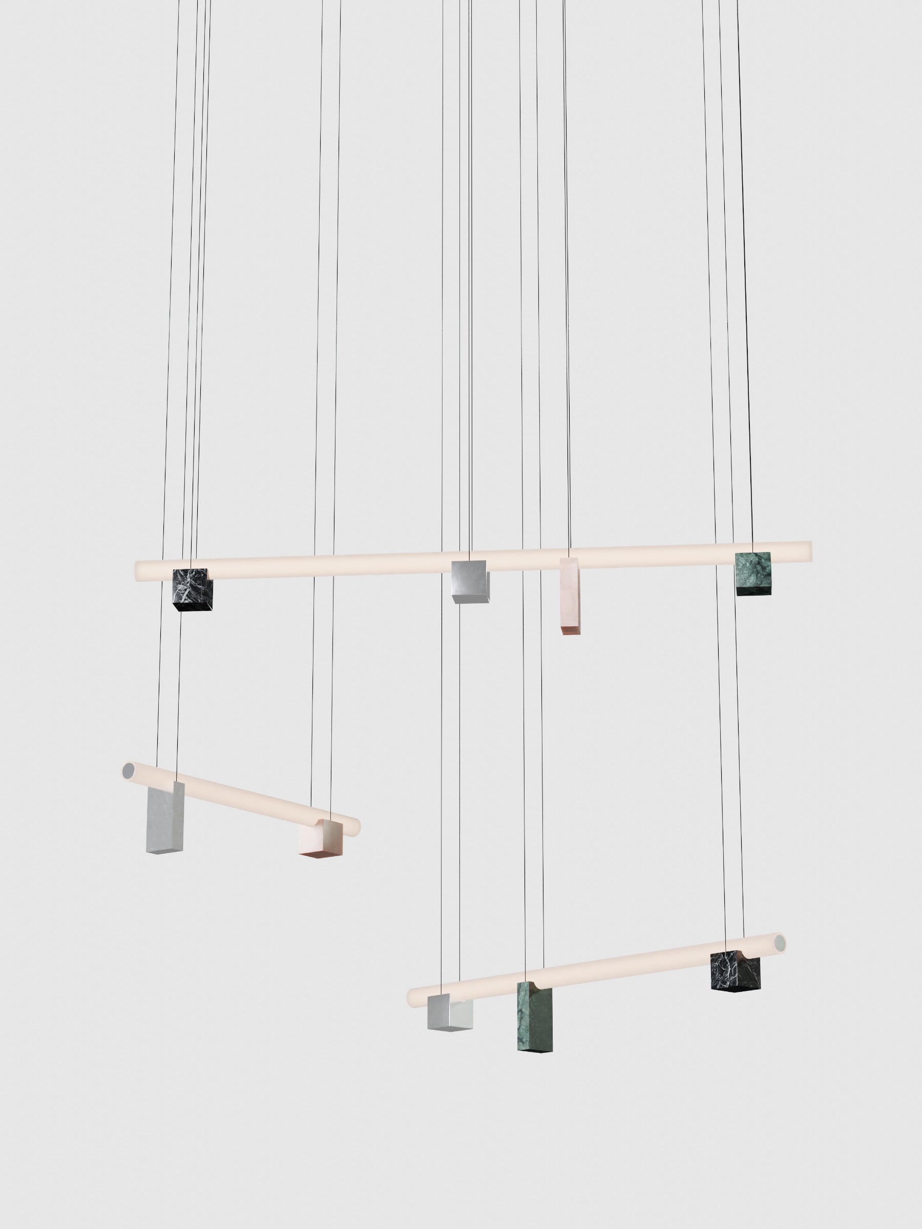 P2 - Black Marquina + Guatemala Green + Pink Portugal + Polished Aluminium