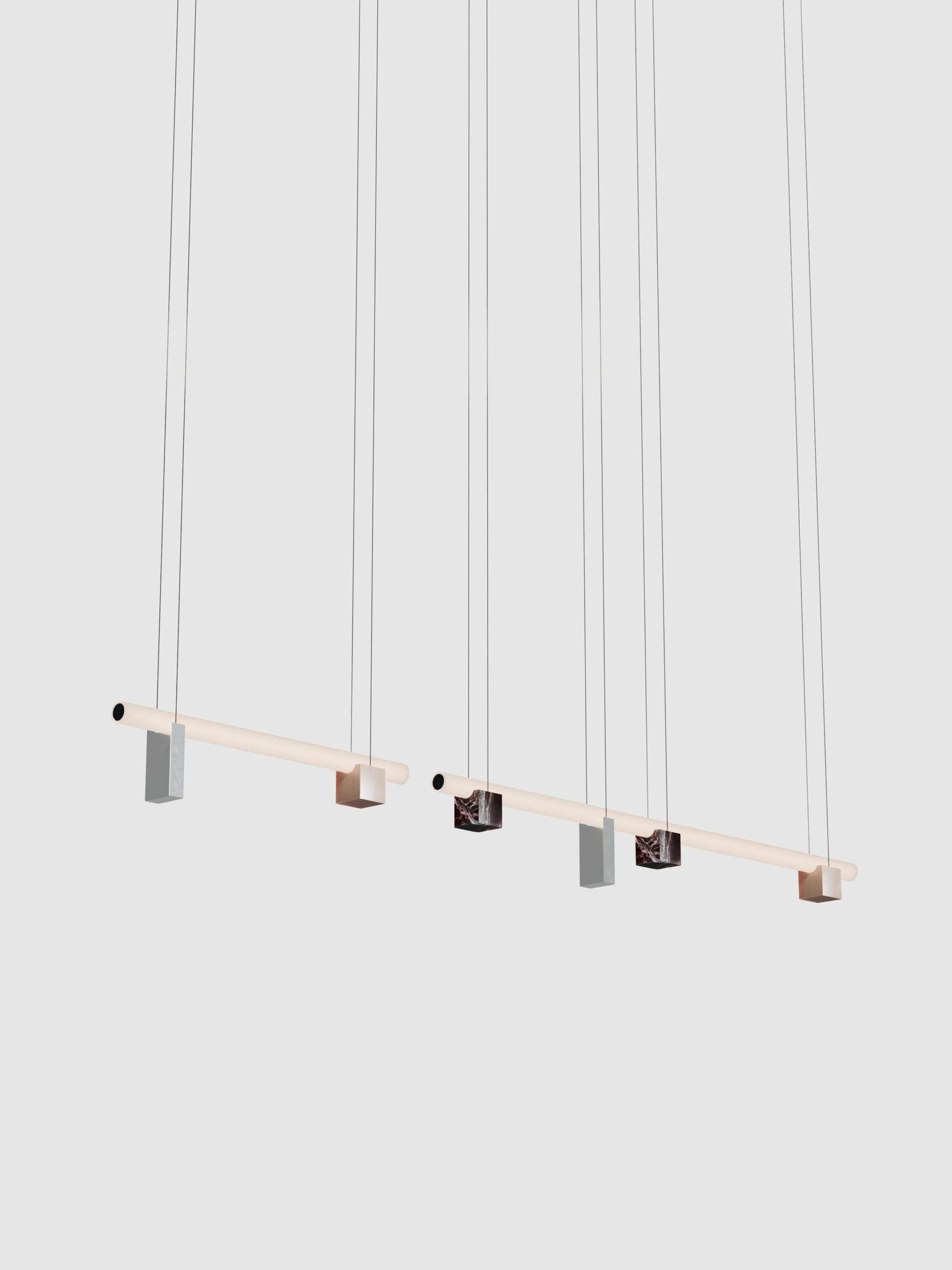 P4 - Pink Portugal + Polished aluminium + Red Levanto