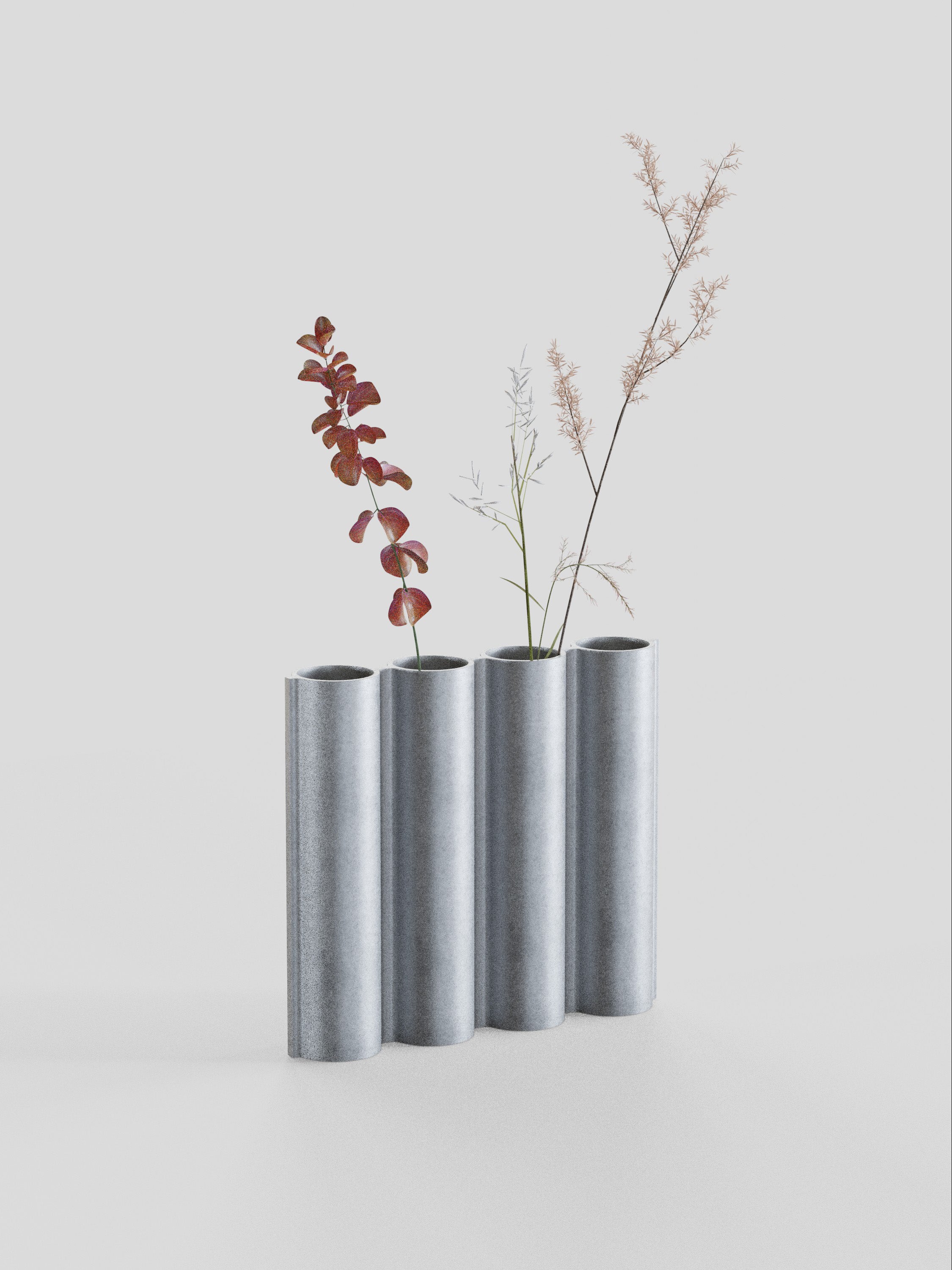 Silo Vase 4VK - Finish - Tumbled Aluminum