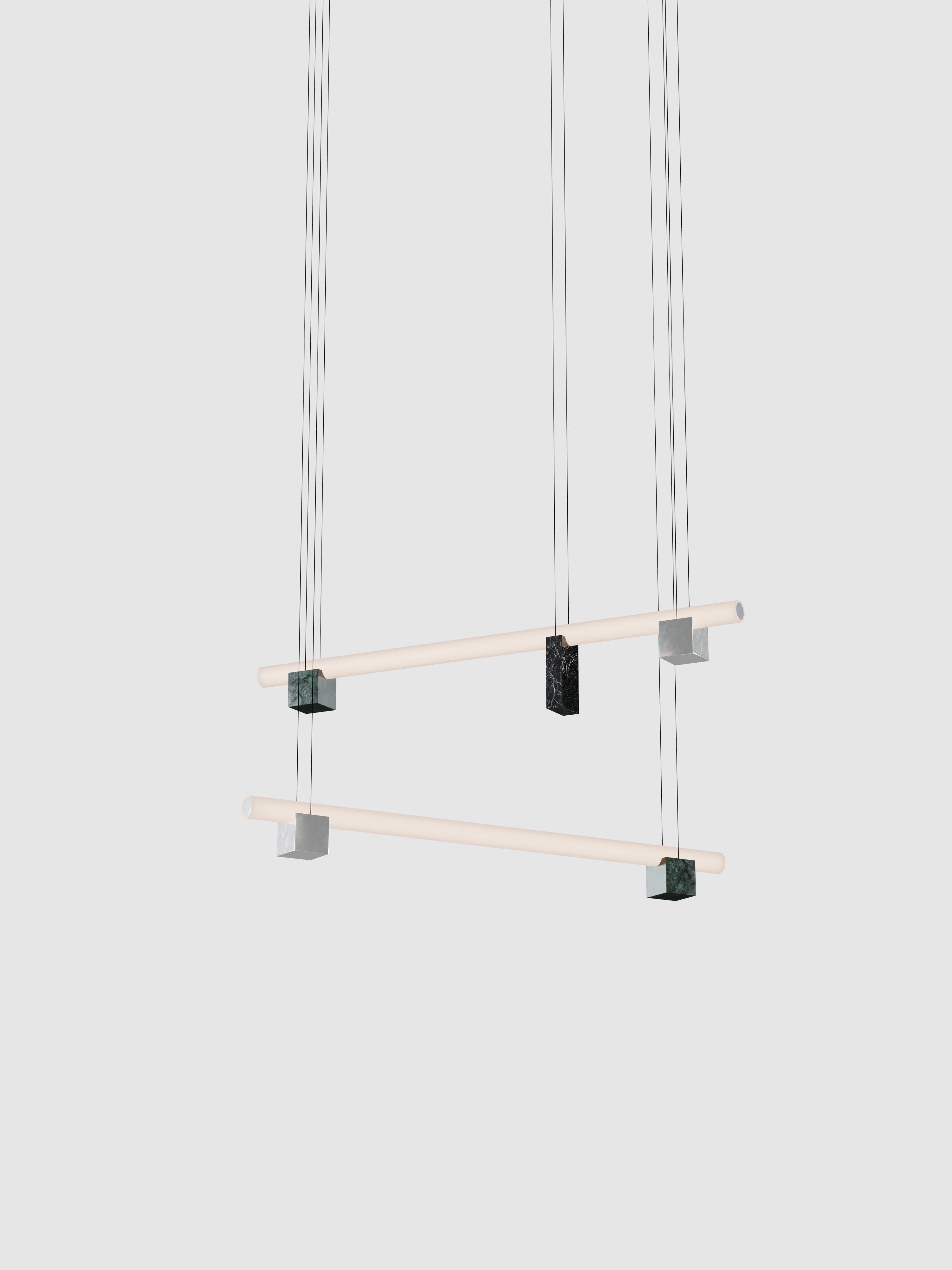 P2- Guatemala Green + Black Marquina + Polished Aluminium 