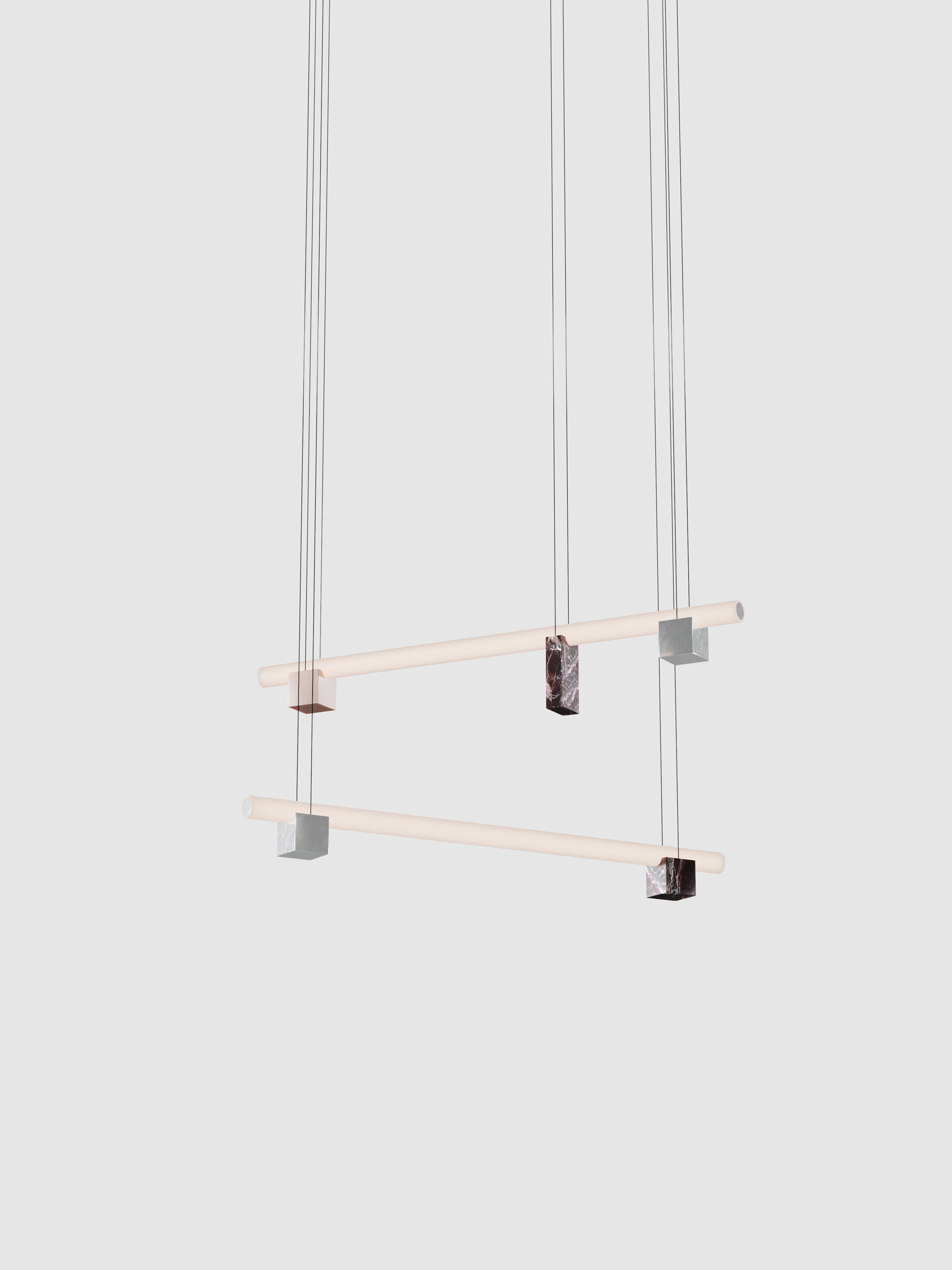 P4 - Pink Portugal + Red Levanto + Polished aluminium